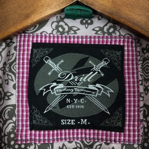 Drill Men's Size Medium Red Purple Button Down Collared Long Sleeve Shirt - Picture 7 of 10